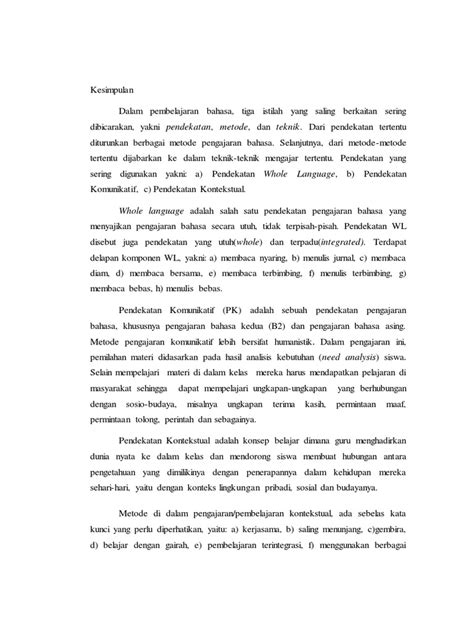 Kesimpulan Bahasa Indonesia Soal